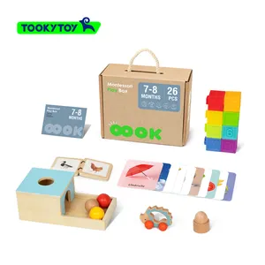 Montessori Hộp giáo dục trẻ em học tập đồ chơi mềm xây dựng khối sách bằng gỗ thẻ cho bé 7-8 tháng