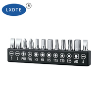 Promotion d'usine LXD : Ensemble de 12 embouts de tournevis T15 T20 T25 PH1 PH2, tige hexagonale de 1/4 po, acier CR-V, compatible avec les perceuses électriques