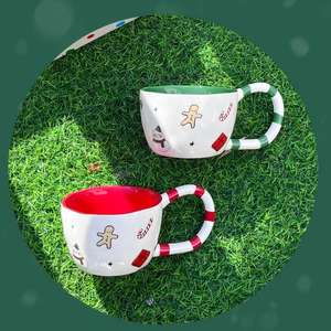 Taza Navideña Personalizada de Acero Inoxidable y Cerámica con Asa de Orejas de Conejo, Linda Taza de Café Extra Grande con Caja de Regalo - Product Image 6
