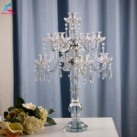 Candélabre en cristal pour mariage à 10 bras, décoration d'intérieur, candélabre en cristal à 5 bras, centre de table de mariage