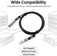 Câble DAC SFP28 25G passif à connexion directe en cuivre, câble Twinax SFP28 vers SFP28 0,5m 1m 2m 3m 5m pour centre de données