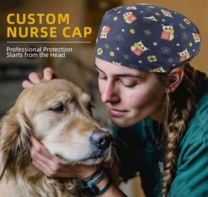 Chapeau de chirurgien en coton imprimé pour infirmières et médecins, respirant, réutilisable, chapeau de travail médical, motifs personnalisés, hôpital privé, OEM - Product Image 2