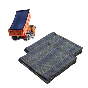 Bán buôn Tùy chỉnh màu đen PVC polyester tráng Polyester lưới tấm vải cho phẳng xe tải Trailer Tarp - Product Image 2