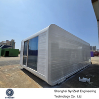 Maison mobile écologique moderne en forme de capsule spatiale, préfabriquée, modulaire, portable, sur roues, entièrement meublée