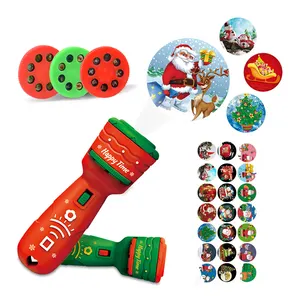 Thème de noël lampe de poche projecteur lampe torche bébé jouets 1-3 ans éducation précoce Offre Spéciale 2024 jouets