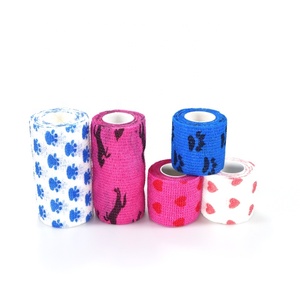 수의사 말 개 붕대 수의사 랩을위한 맞춤형 로고 인쇄 탄성 자체 접착 부직포 접착 붕대 - Product Image 4