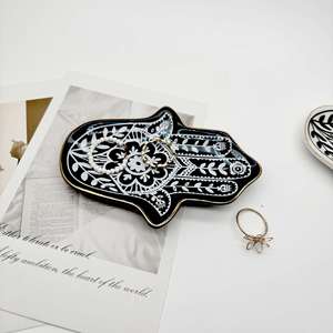Ceramic Trinket Dish - Decorative Jewelry Tray Key Holder <b>Ring</b> Storage <b>Plate</b> Home Decor - Product Image 3