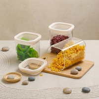 Pot en verre borosilicate transparent, hermétique, pour le stockage des aliments, récipient de stockage, boîte à pâtes, riz, sucre, café, épices