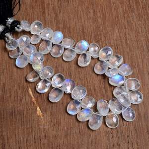 100% Natural Rainbow Moonstone Faceted Pear Shape Beads Blue Color Stone Jewelry Making <b>Crafts</b> Supplies Factory Price - Product Image 6