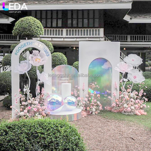 LEDA Wedding Arch Panel <b>Backdrops</b> Event Decor Acrylic white <b>Backdrop</b> <b>Stand</b> for Birthday Party - Product Image 2