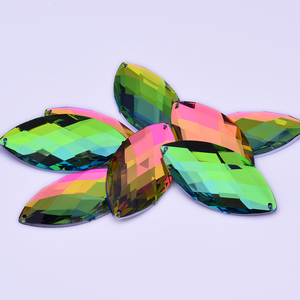 Fancy 30*62 Mét May Đen AB Horse Eye Lớn Tinh Thể Appliques Lớn Acrylic Stones Flat Lại Strass Rhinestone Cho May Vá - Product Image 4