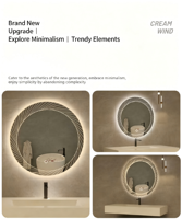 Miroir LED intelligent rond anti-buée et anti-rouille sans cuivre pour salles de bain de style appartement urbain (vente en gros)