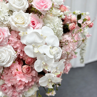 Arreglo Floral Artificial Romántico y Realista en Rosa Suave y Blanco Puro para Centros de Mesa en Bodas y Regreso a Clases