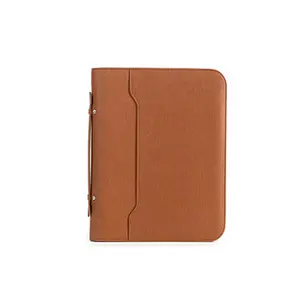 PU Leather briefcase Portable multi-function A4 zipper folder manager's folder portable briefcase with calculator