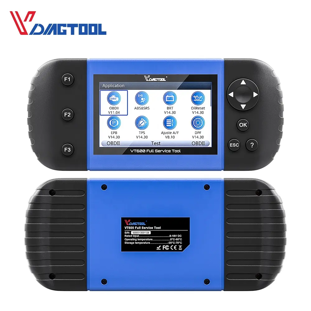 VT600E OBD2 Automotive Scanner Tool Engine Airbag ABS SRS EPB Oil Service Reset Injector Coding TPMS OBDII For Car Diagnosis