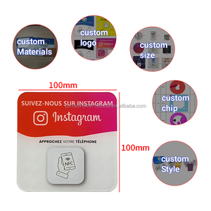맞춤형 NFC 비즈니스 소셜 미디어 카드 프로그래밍 가능 RFID 방수 NTag213 칩 13.56MHz 아크릴 NFC 구글 리뷰 카드 - Product Image 4