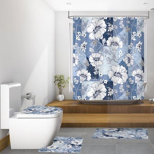 Tenda da Doccia di Lusso con Motivo a Bouquet di Perle, Elegante Stile Fantasia 3D con Diamanti, Set Tappetino e Tenda in Poliestere per Arredo Bagno - Product Image 5