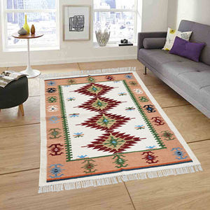 Vente en gros 100% coton Design unique métier à tisser à la main doux multi-usages tapis pour un usage régulier à la main indien laine tapis - Product Image 4