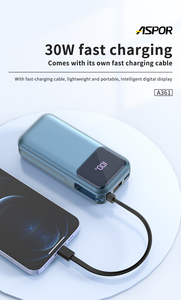 33 Wát sạc nhanh ngân hàng điện với 10000mAh/37Wh công suất được xây dựng trong Cáp Anker nguồn điện LED hiển thị cho các thiết bị di động - Product Image 3