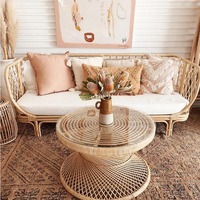 Ensemble de canapés de jardin Foshan, mobilier d'extérieur, petit bar rond en rotin, mobilier de salon, bureau, table basse en bois