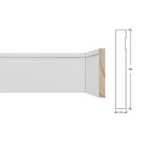 Plinthe en bois sur mesure Moldurarte, hauteur 100 mm, moulure en bois durable, revêtement anti-animaux, plinthe murale - Product Image 1