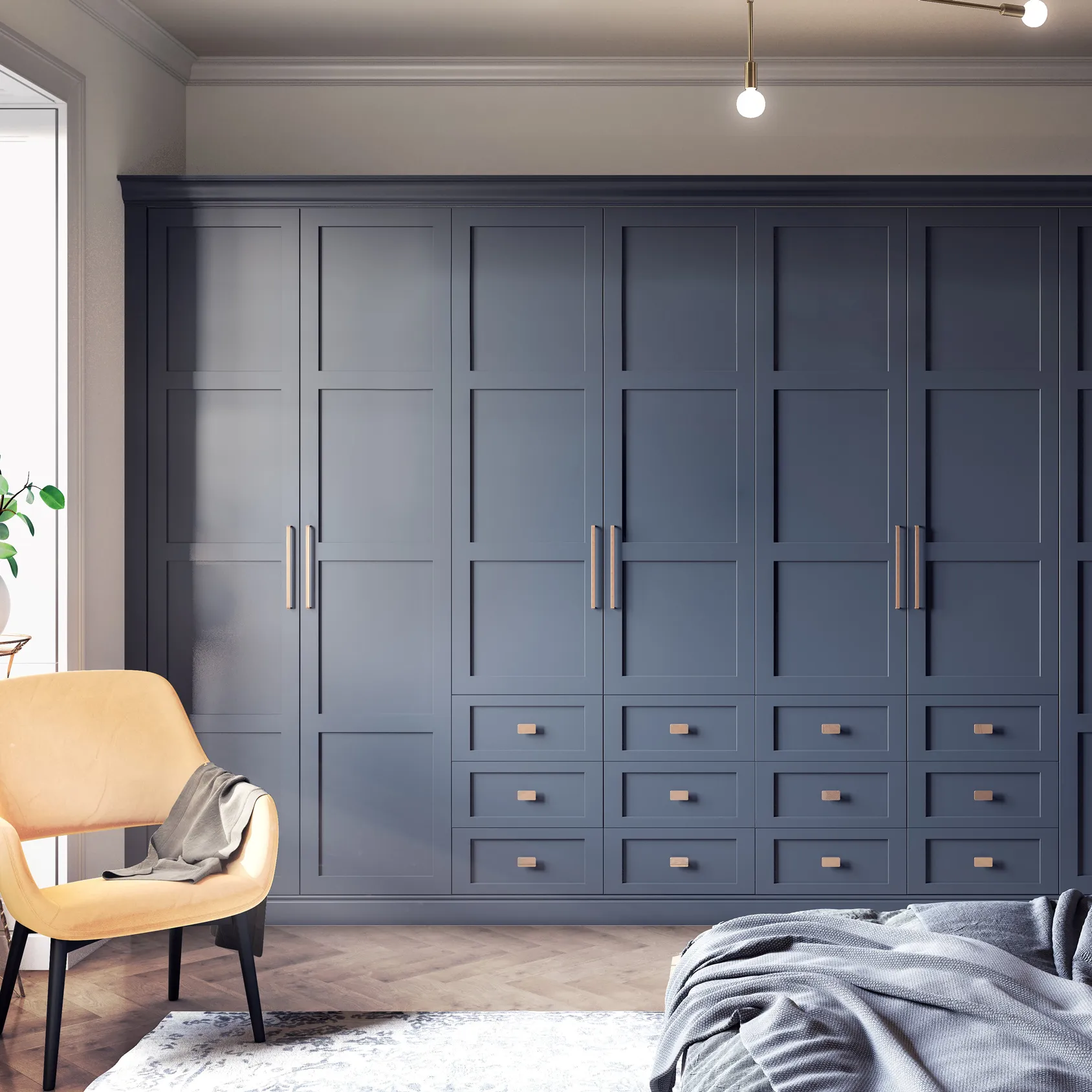 Agitador de madera maciza de estilo francés, armario y armario personalizado de lujo para dormitorio