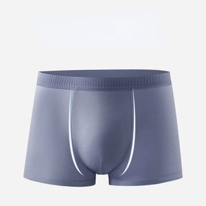 Ropa Interior Masculina, Bóxers Transpirables, Calzoncillos Sólidos con Borde Plateado, Shorts Cómodos sin Costuras para Hombre - Product Image 1