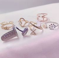 Bague Papillon en Cristal Strass Assortiment Pas Cher Plaqué Or et Argent Vente en Gros Usine pour Femme
