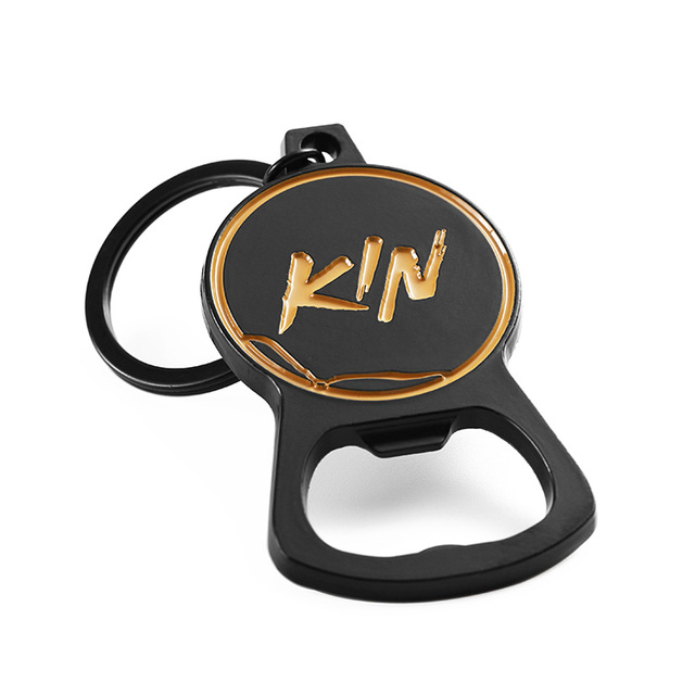 Design Dye Matte Black Metal Soft Enamel Key Chain Corporate Branded Keyring Key Rings Beer Bottle Opener Keychain With Logo