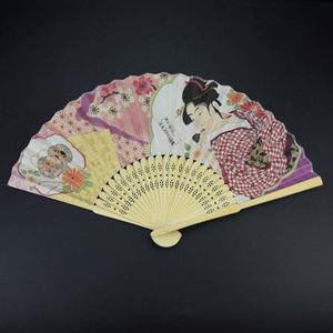 พัดไม้ไผ่พิมพ์ลายจีนขายส่ง พัดกระดาษพับได้ พัดมือถือ ของขวัญ - Product Image 2