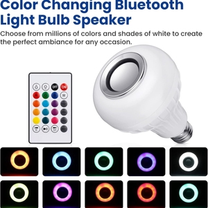 Bombillas Inteligentes <span class=keywords><strong>con</strong></span> Cambio de Color y Altavoz de <span class=keywords><strong>Música</strong></span>, Luz RGB, Funcionan <span class=keywords><strong>con</strong></span> Aplicación para Sala de Estar y Baño - Product Image 4
