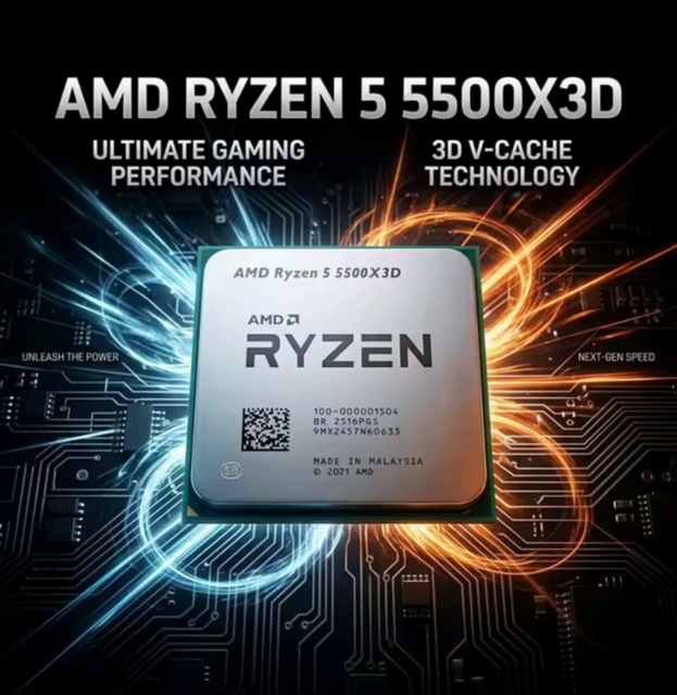 Top New for for 5 5500X3D 6-Core 12-Thread 3.0GHz AM4 Socket Desktop CPU with Virtualization Technology