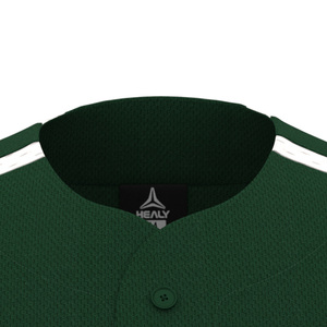 Maillot de baseball HEALY vert foncé color-block, chemise boutonnée tendance à manches courtes, col rond élégant, tenue de football - Product Image 4