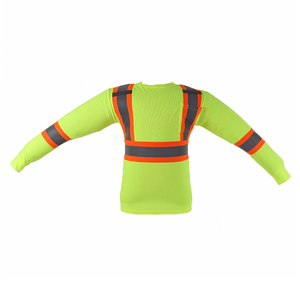 Camiseta de Seguridad Reflectante con Cuello Redondo y Manga Larga, Fluorescente, con Cinta Reflectante, para Construcción, con Logotipo Personalizado OEM, según Norma ISO 20471 - Product Image 1