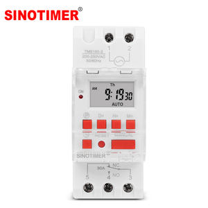 SINOTIMER TM919B Kırmızı Düğmeli DIN Raylı Zamanlayıcı - Programlanabilir, 1 Dakika Aralıklı, 18 Açma/Kapama 30A Yük, 110/230VAC, 24/12/5VDC - Product Image 1