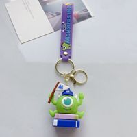 Nuevo Diseño Lindo Monstruo de Dibujos Animados Inc. Figura de PVC Muñeco Llavero Accesorios Coche Goma Llaveros Venta al por Mayor