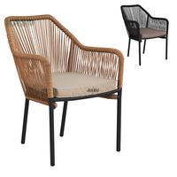 Meubles de jardin Chaise de patio Table Set Restaurant Café Moderne Rotin Dinning Lounge Sofa Chair Aluminium Rope Outdoor Chair