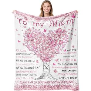 Manta de Franela con Frases para Regalo de Mamá, Manta Ligera y Transpirable para Dormitorio o Sala de Estar, Impresión Personalizada OEM ODM - Product Image 2