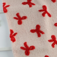 Fournisseur d'usine Tissu 100% Polyester Respirant Tricoté Jacquard Nœud Papillon Velours Bicolore Simple Face Personnalisé