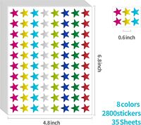 2800 autocollants étoiles brillants en papier métallisé 6,8x4,8 pouces, 35 feuilles, pour tableaux de motivation des enfants, fournitures de bureau et scolaires, enseignants