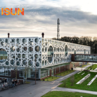 Façade métallique personnalisée Mur-rideau extérieur en aluminium avec découpe laser Panneaux muraux perforés en aluminium acoustique