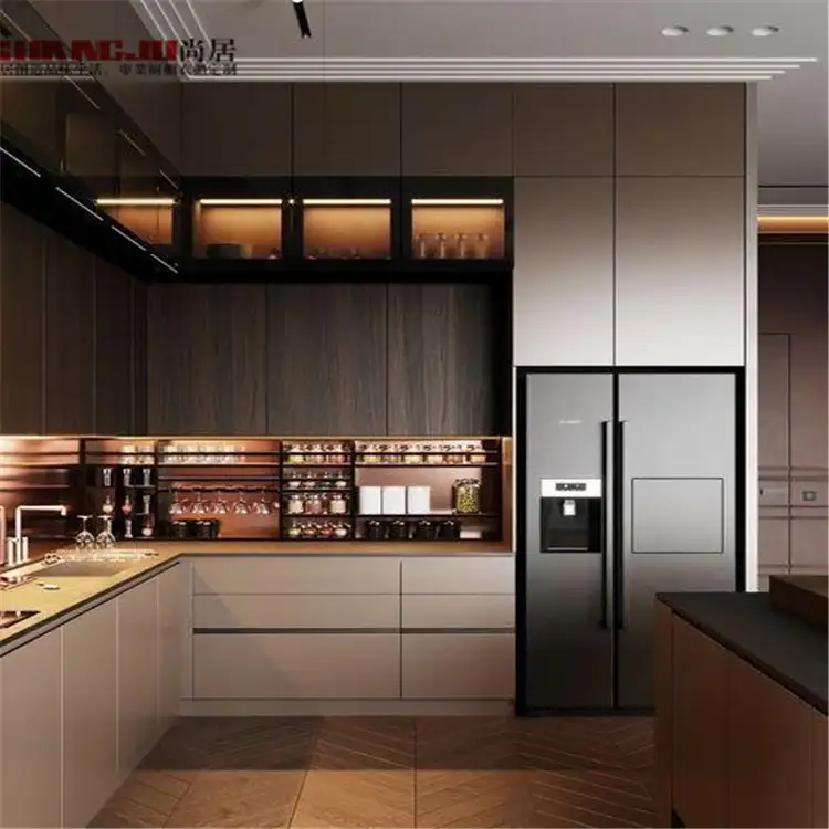 SHANGJU Modern Modular Kitchen Cabinets European Style Lacquer Kitchen Designs Made In China