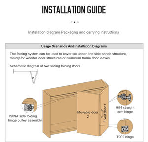 Meubles en aluminium coulissants à roue bon marché pliants pour armoire de cuisine pliante <span class=keywords><strong>Kit</strong></span> de quincaillerie pour armoire et <span class=keywords><strong>porte</strong></span> de <span class=keywords><strong>placard</strong></span> - Product Image 6