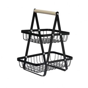 1/2/3-Tier Metal <b>Kitchen</b> <b>Storage</b> <b>Rack</b> with Handle Seasoning Bottle Organizer Cosmetic Makeup Bathroom Shelf for Vegetables - Product Image 1