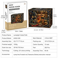 Kit Fai-da-Te per Miniatura di Taverna Europea Tagliata al Laser, Puzzle 3D in Legno, Casa delle Bambole con Stampa UV, Regalo Antistress