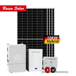 定制太阳能板5kw 10kw混合网格系统锂电池