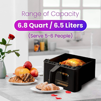 Nouvel Arrivage Appareil de Cuisine Professionnel de Qualité Alimentaire Friteuse à Air Numérique Sans Huile 6,5 L avec Fenêtre