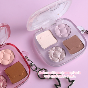 Palette de fards à paupières scintillants, palette de fards à paupières doux et soyeux, marque privée, Mood Quad, palette de fards à paupières portable <span class=keywords><strong>4</strong></span> couleurs - Product Image 2