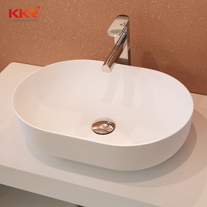 Pequeña encimera de superficie sólida lavabo Corian de piedra de resina fregadero para cuarto de baño - Product Image 1