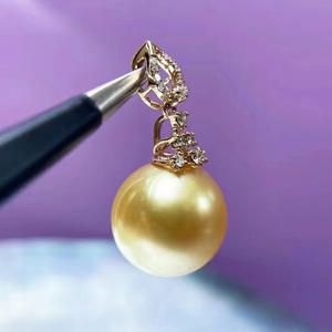 S925 Silver Pendant with 9-13mm Round Flat Beads DIY Simple <b>Necklace</b> <b>Stand</b> Accessory for Pearl Pendants & Charms 30965 - Product Image 2